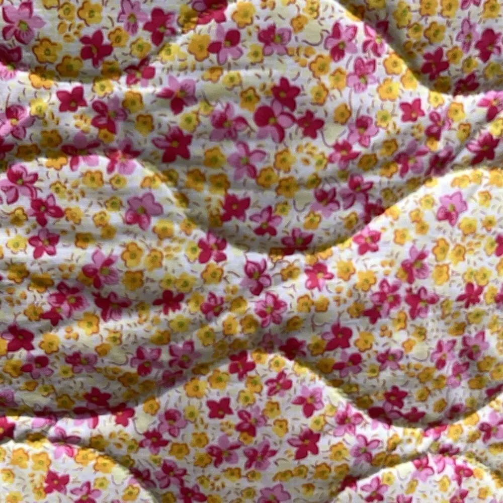 NWT. Hand Crafted Yellow Fields of Flower Liberty of London Fabric Quilt